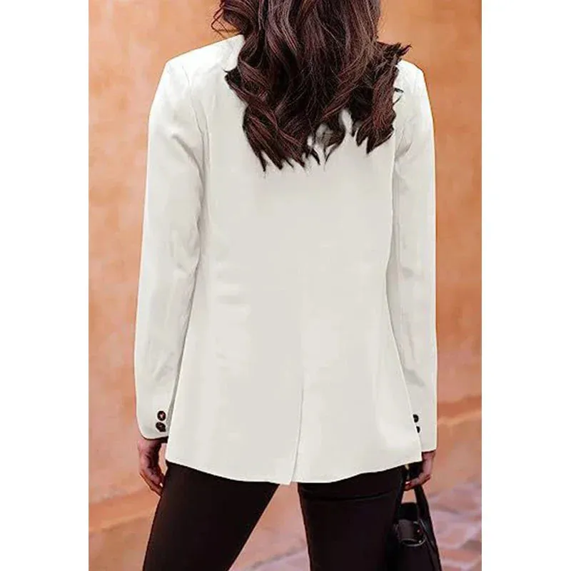 Women's Casual Long Sleeve Lapel Office Blazer Jacket for Spring and Autumn