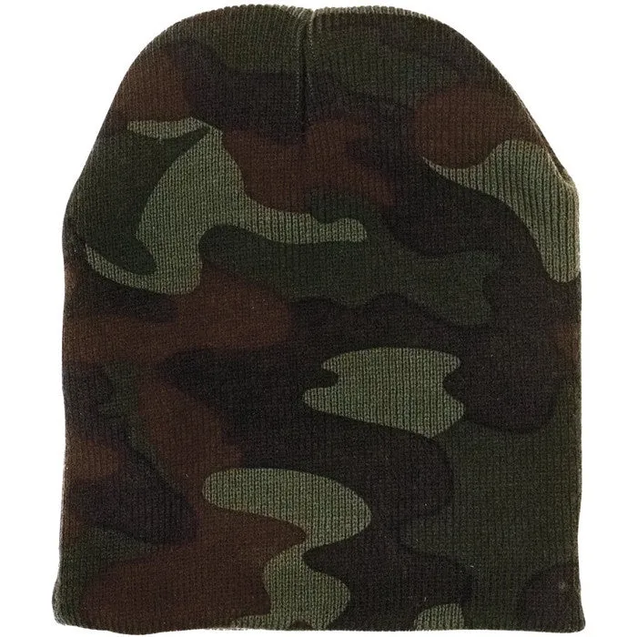 Woodland Camouflage - Military Deluxe Skull Cap - Acrylic