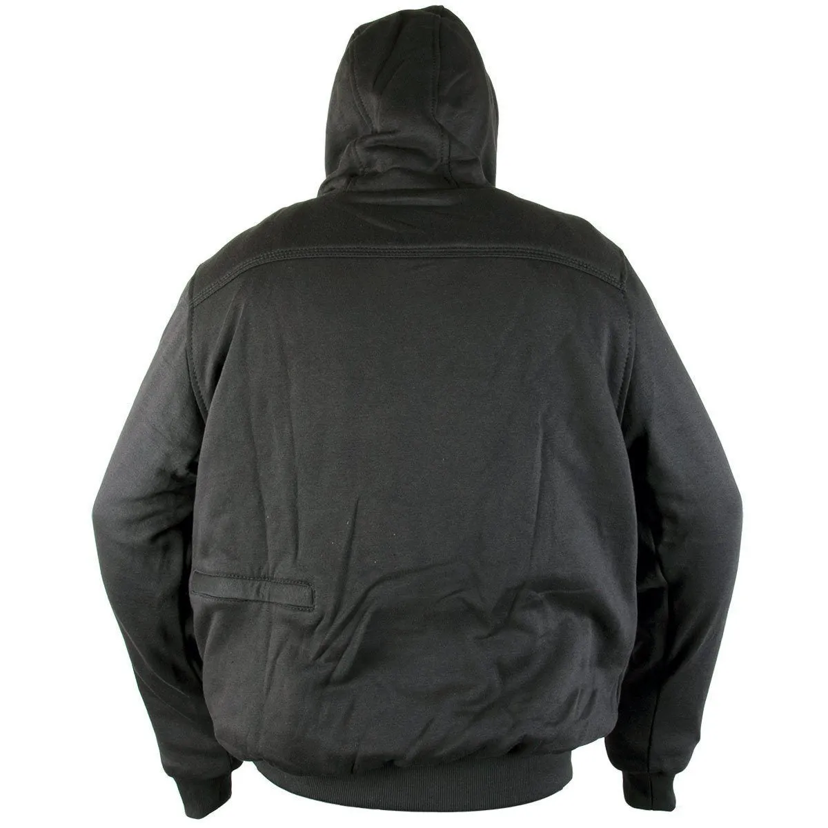 Xelement XS-594 Men's Zipper Front Black Heated Fleece Hoodie