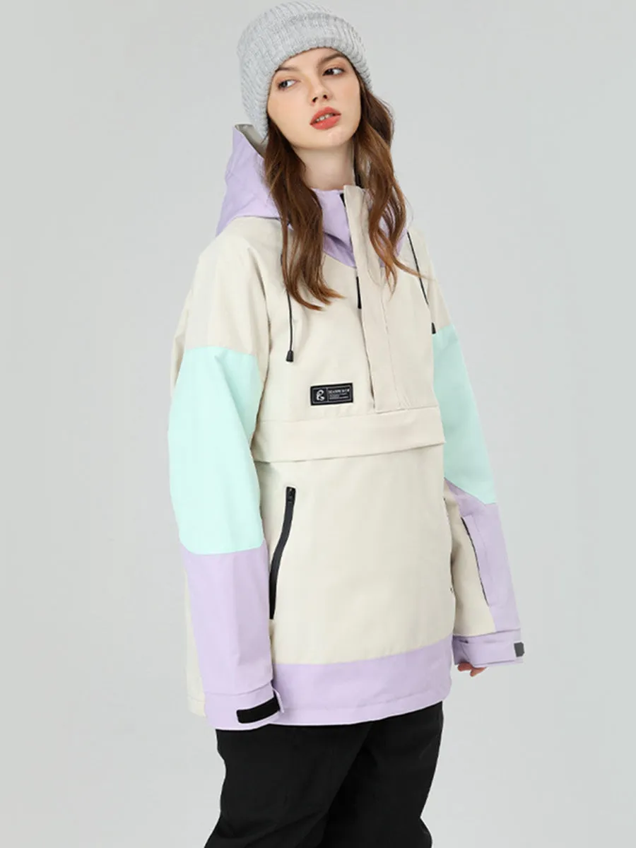 Yeefine Colorblock Women Ski Snowboard Anorak Jacket