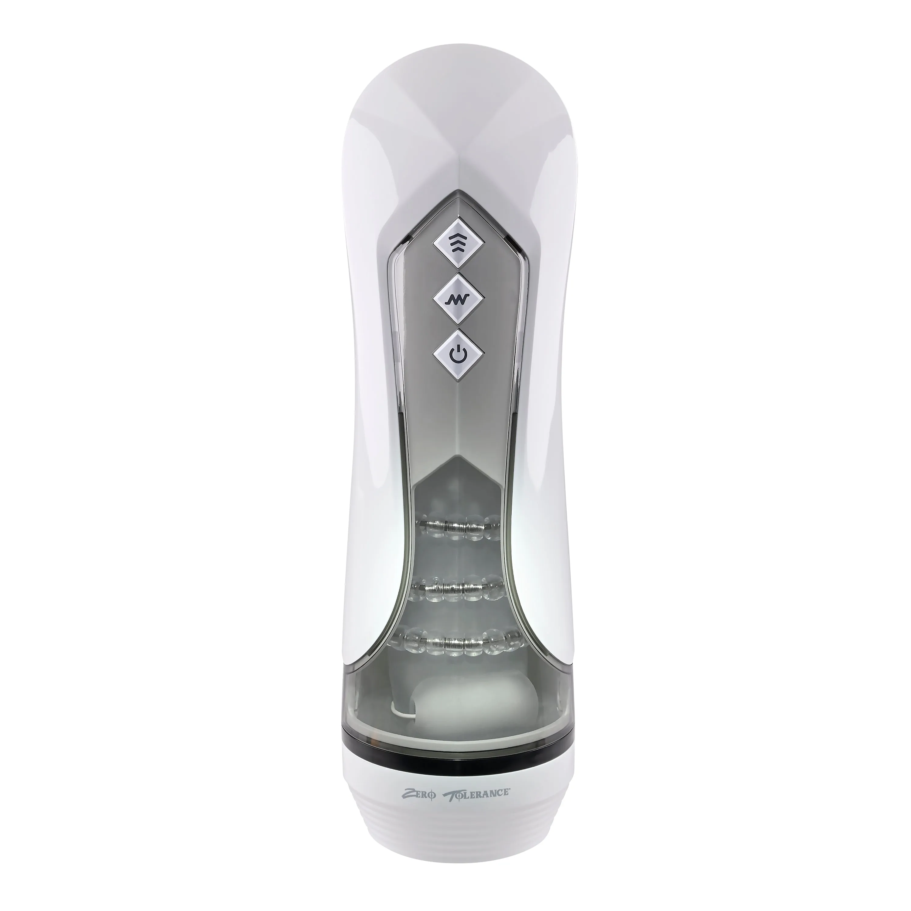 Zero Tolerance STROKING BUDDY - White USB Rechargeable Vibrating & Thrusting Stroker